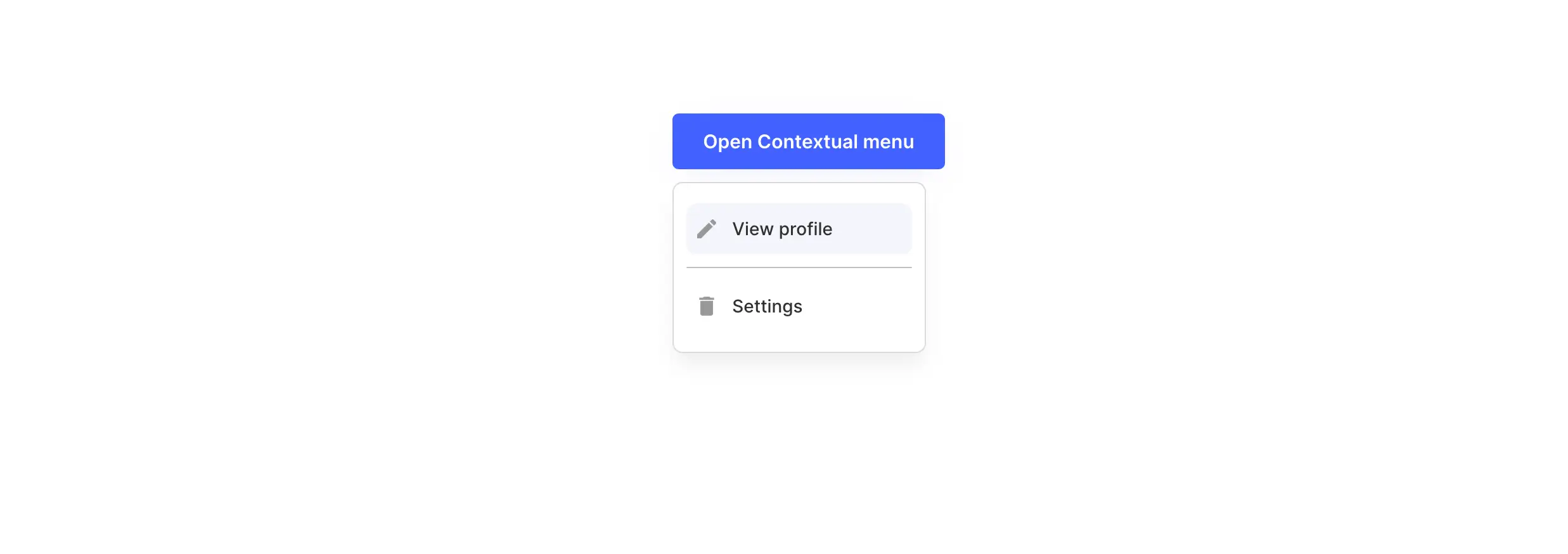 example of a contextual menu created with a group focus in bubble.io