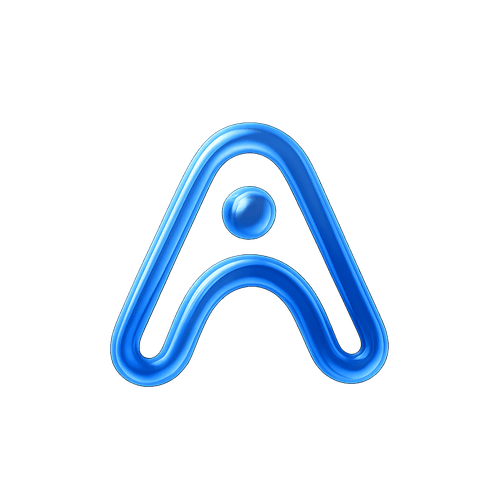 The Alfredson.AI logo is an approachably bold "A" that uses negative space to form an "i" in the shape of a human at it's core.