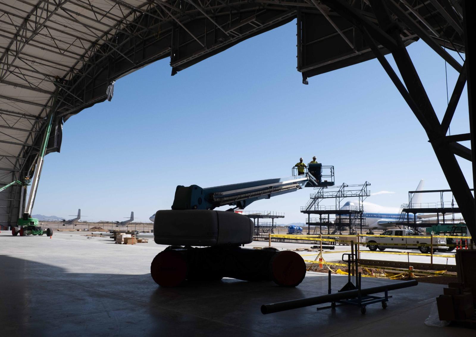 Two maintenance hangars under construction for Ascent Aviation in Marana, Arizona