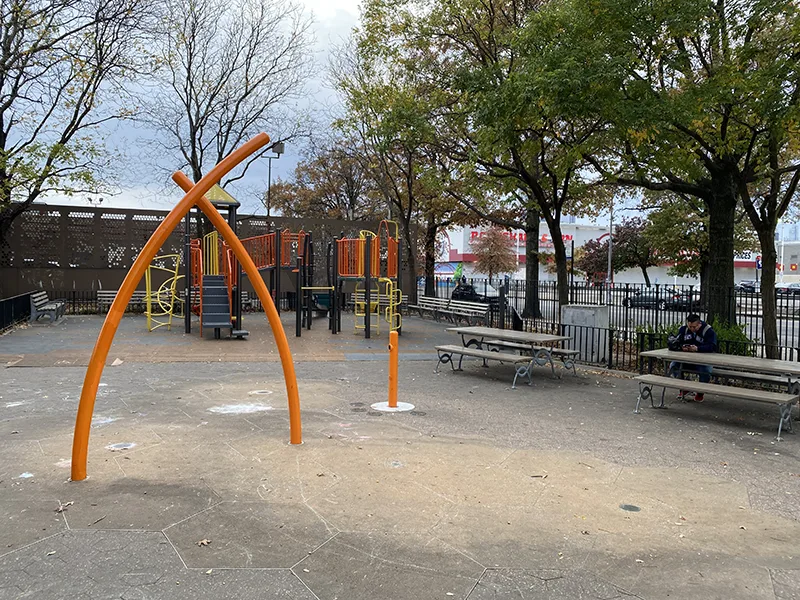 the water feature at playground 35