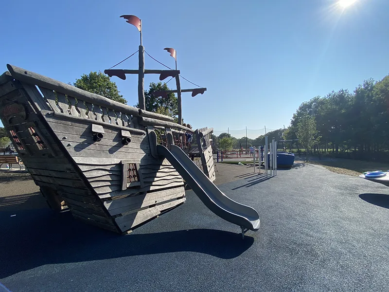 The pirate ship at the west yarmouth playground