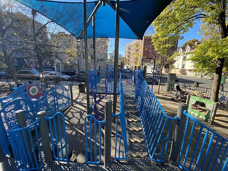 a lot of platforms for climbing at the playgorund