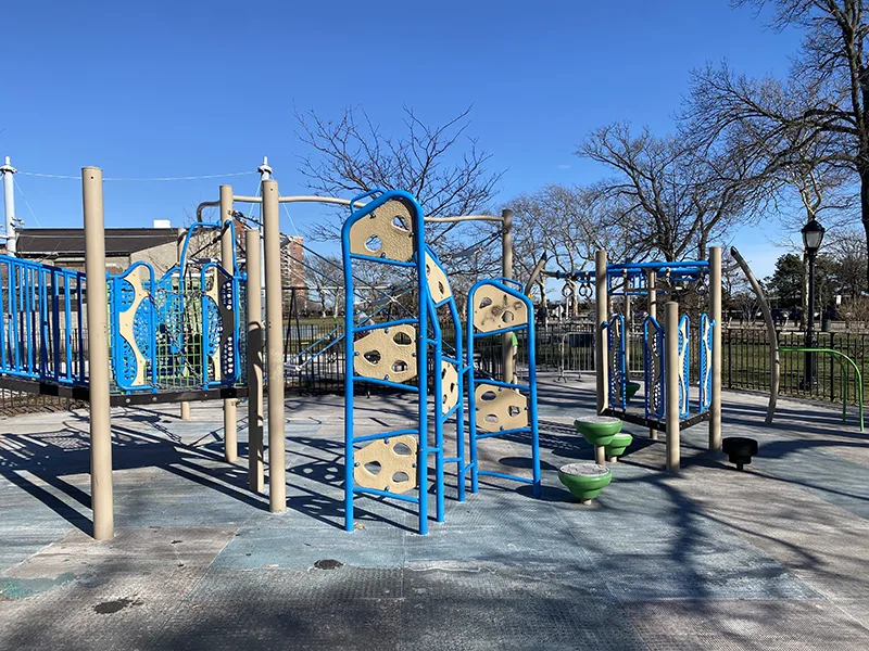 Climbing equipment at Asser levy Playground