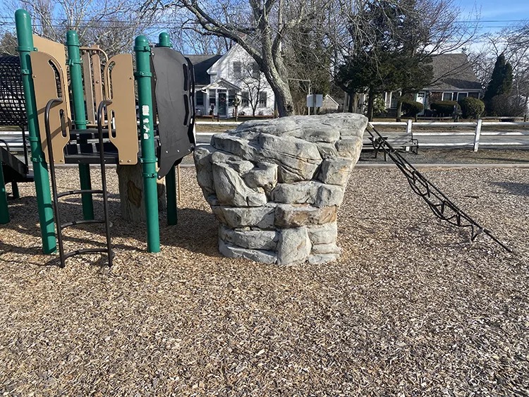 Fake rock for climbing wall in the playground