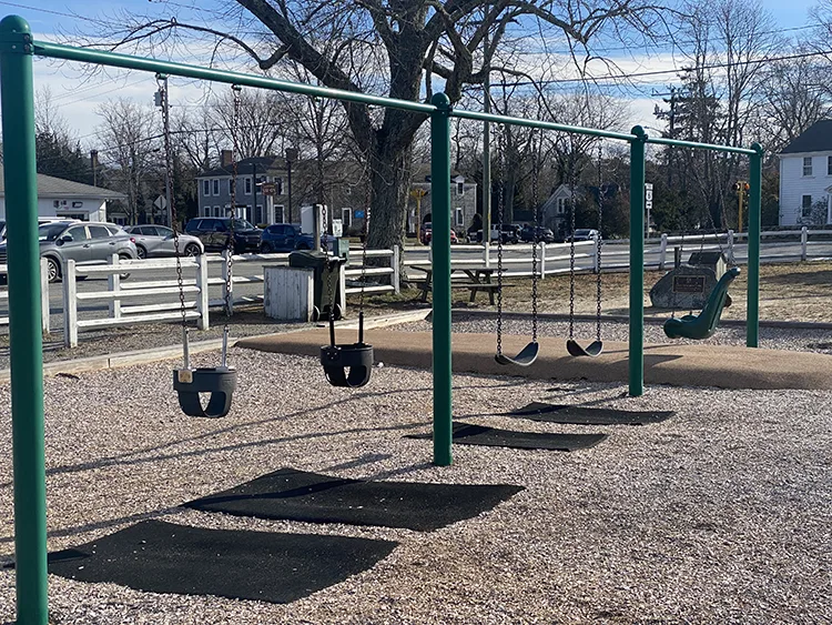 Swings in the Fred Thatcher Playground in Yarmouth port