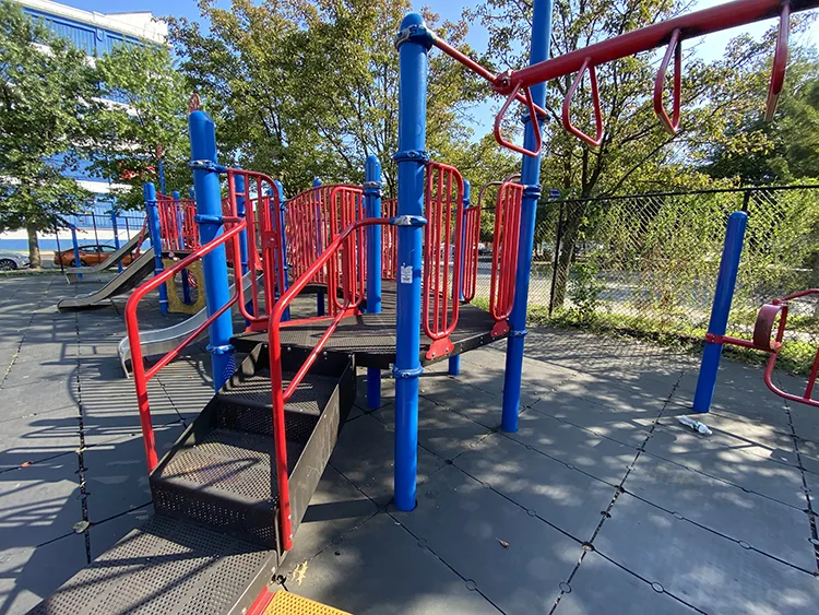 stairs at the bush clinton playground