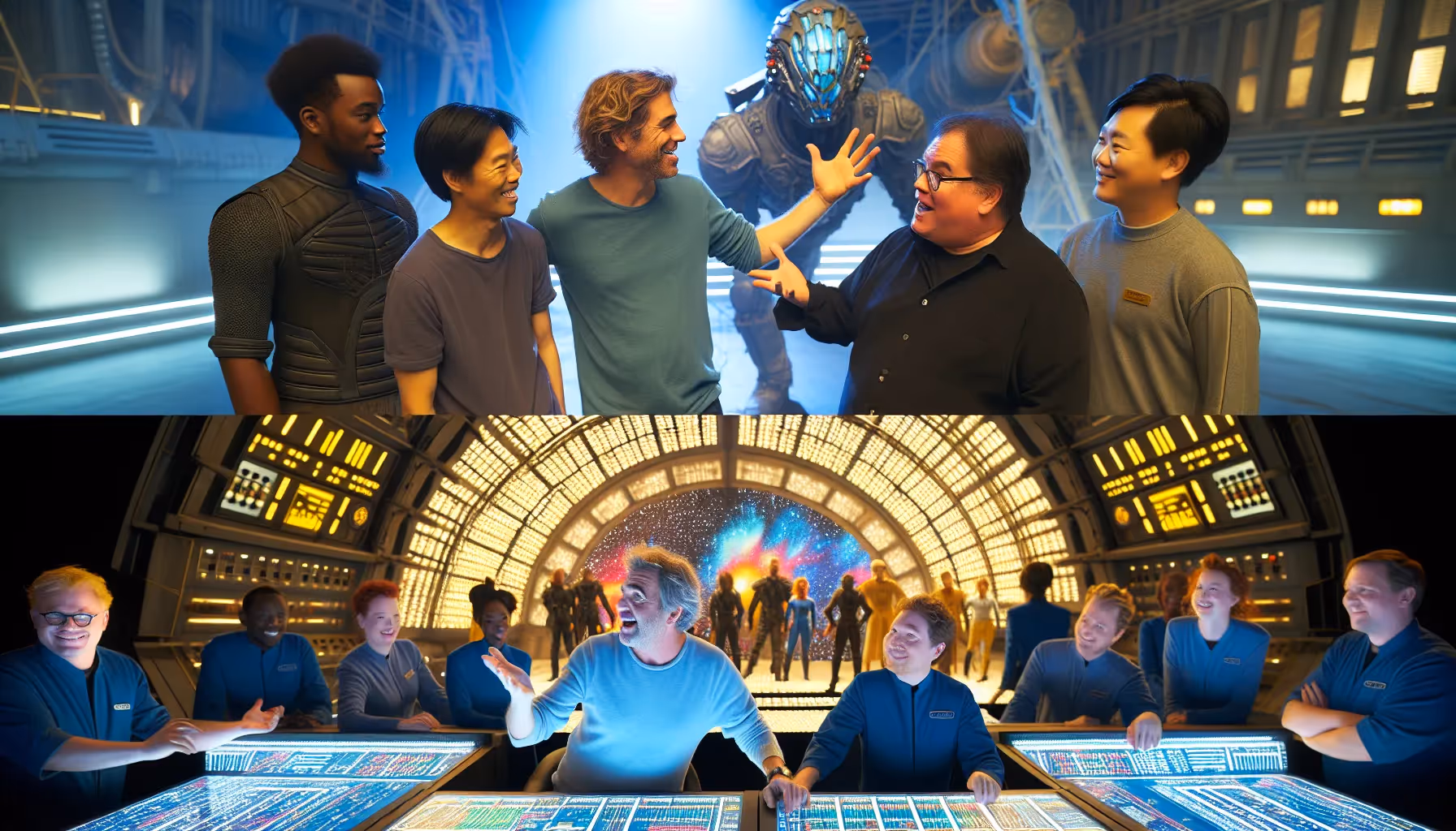 Behind-the-scenes footage of the Star Wars production