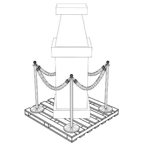 Projects Icon

A Pillar surrounded by bollard and ropes. On a pallet. 