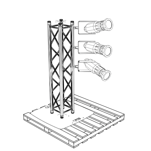 Technical Icon

A truss upright wth 3 theatre lights attached. On a pallet