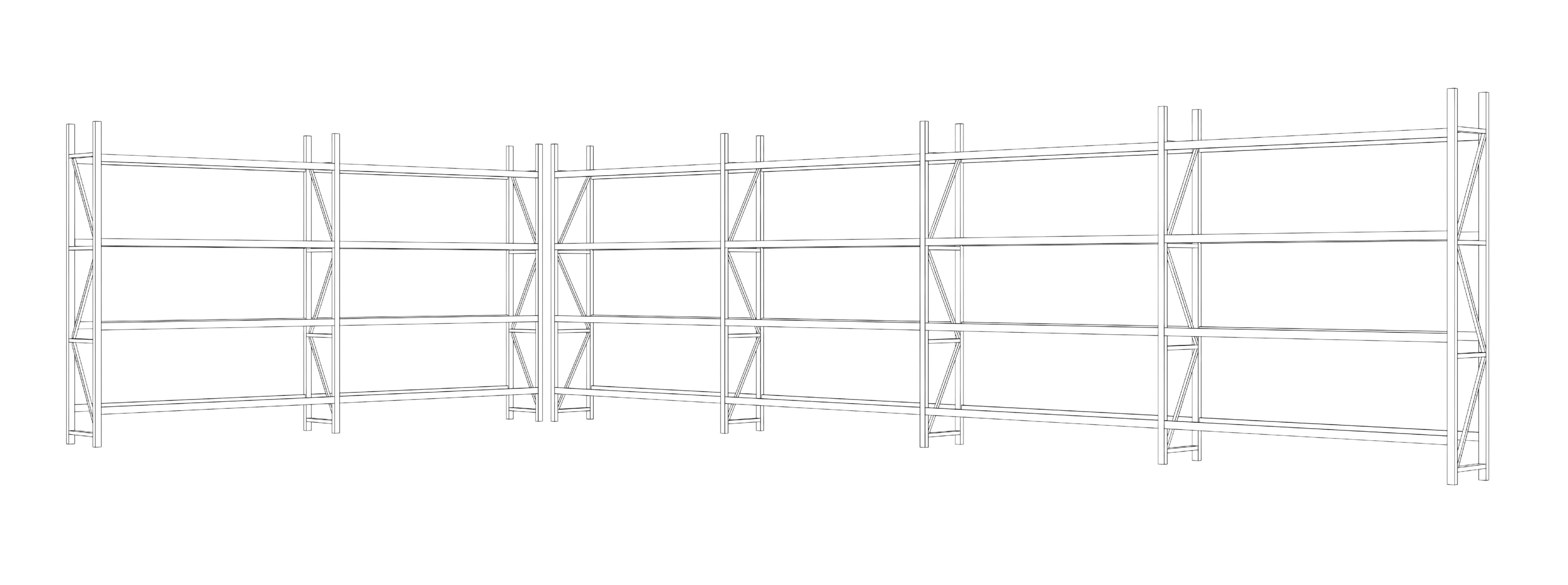 A Schematic drawing of warehouse hselving. 