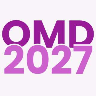 Ankündigungsgrafik „OMD 2027" zum OKR Master Day 2027 von die.agilen.