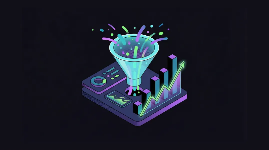 Isometric illustration of revenue attribution dashboard tracking organic search and AI referral pipeline for SaaS.