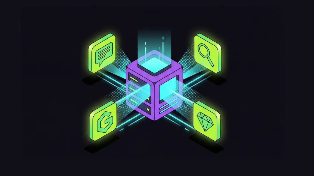 Isometric illustration showing AI search visibility foundation with ChatGPT and Perplexity citation signals.