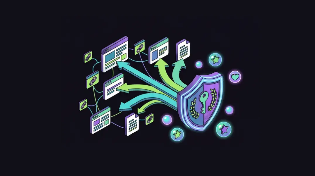 Isometric graphic of ChatGPT SEO agency authority building through backlinks and third-party validation.