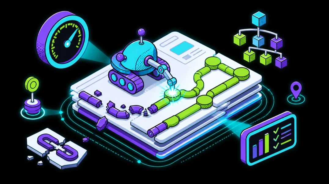 Isometric graphic of ChatGPT SEO agency authority building through backlinks and third-party validation.