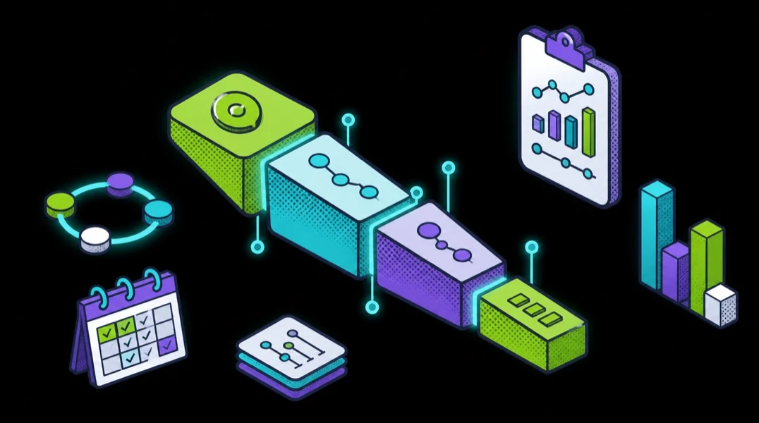 Isometric graphic of ChatGPT SEO agency revenue attribution dashboard showing citations, traffic and ROI.