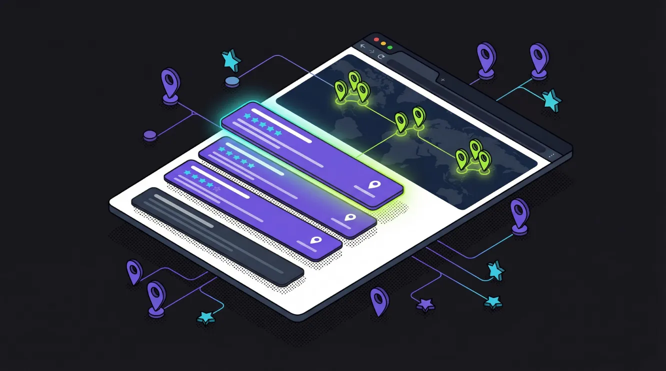 Google search results showing Local 3-Pack with map displaying three local business listings above organic search results for a local service query.