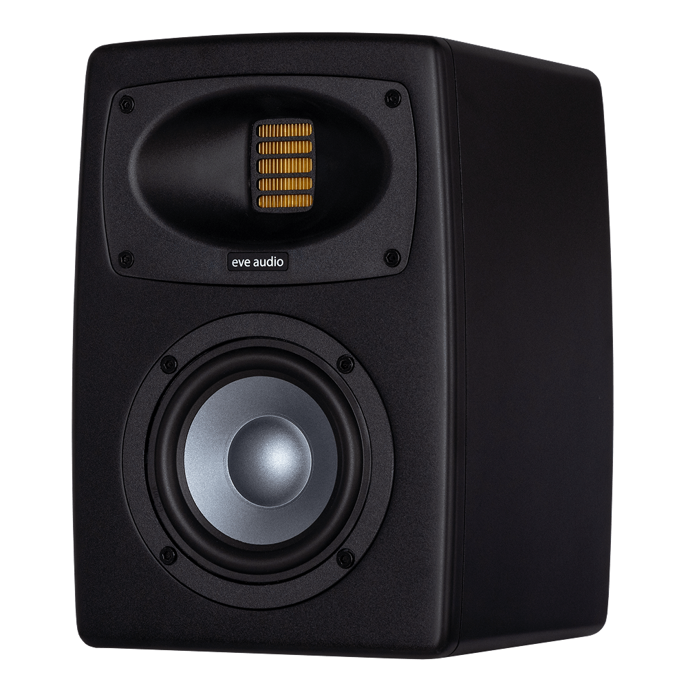 The EXO 24 studio monitor shown from a front side angle.
