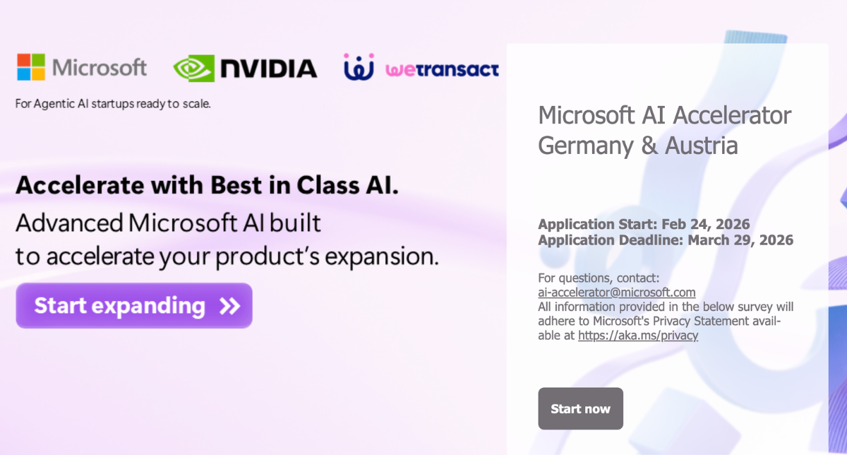 Applications open for Microsoft AI Accelerator Germany + Austria 