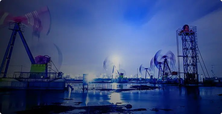 Late night at an oil rig