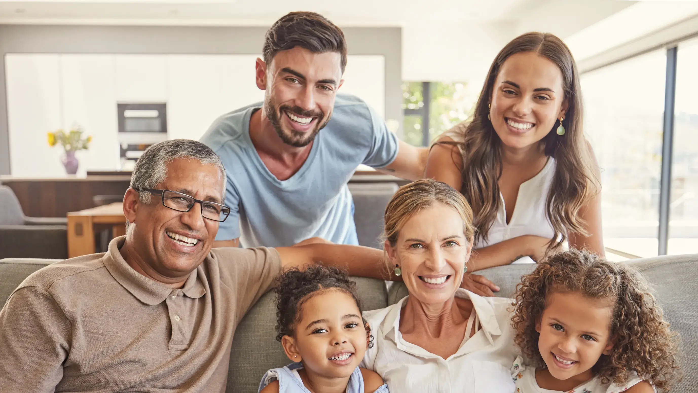 a group of people that are sitting on a couch