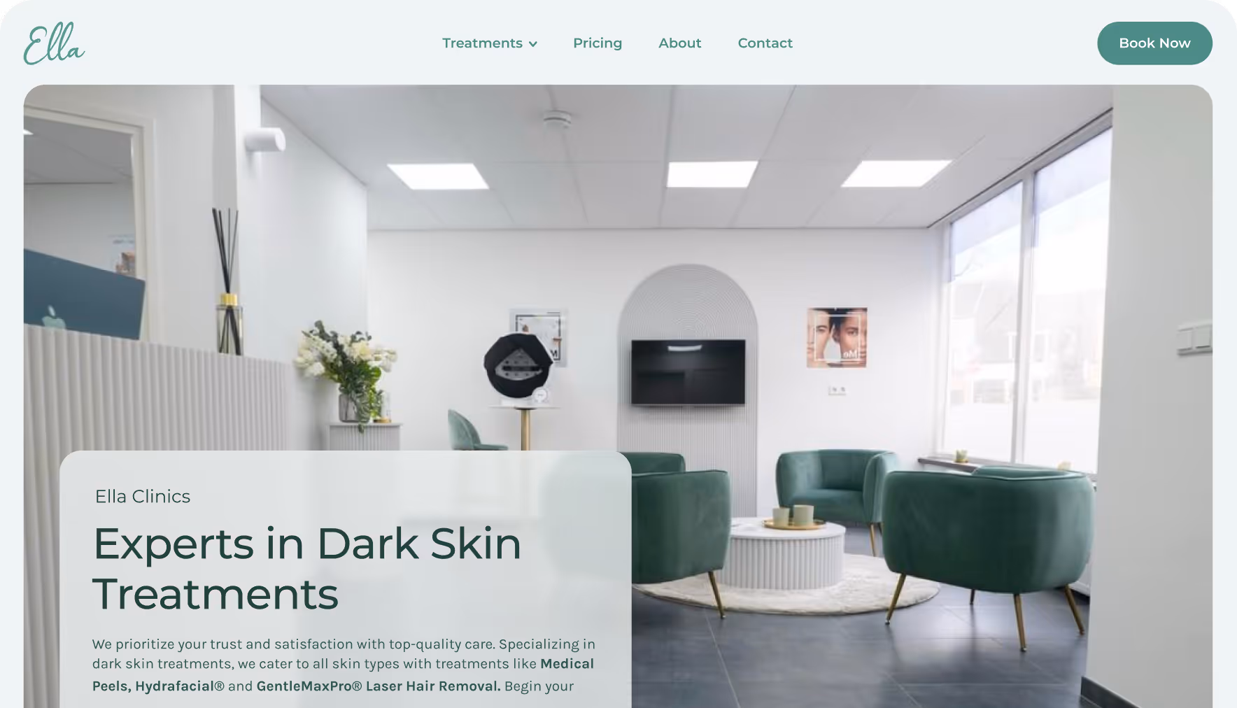 Ella Clinics landing page hero