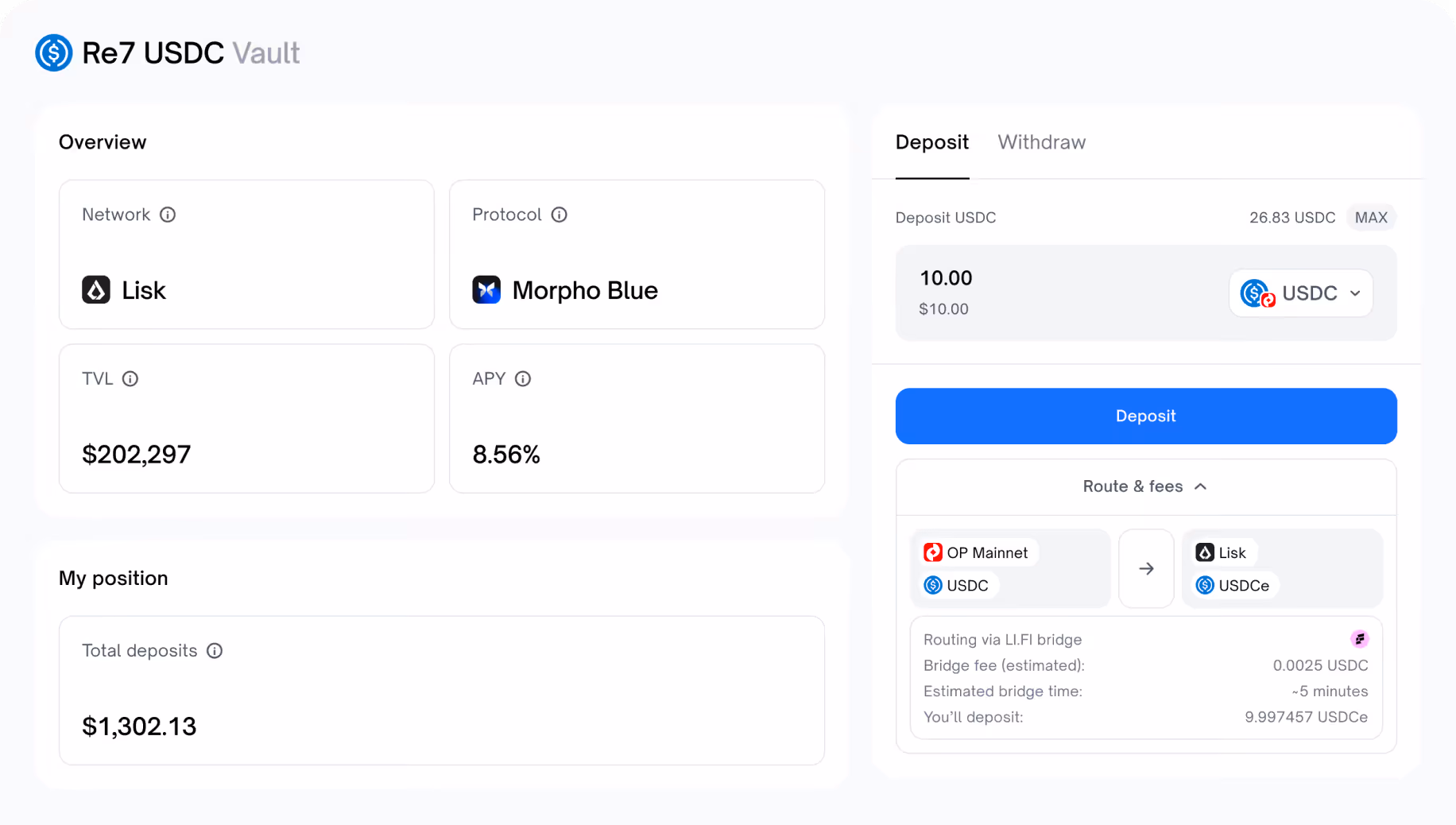 EcoVaults application vault details page