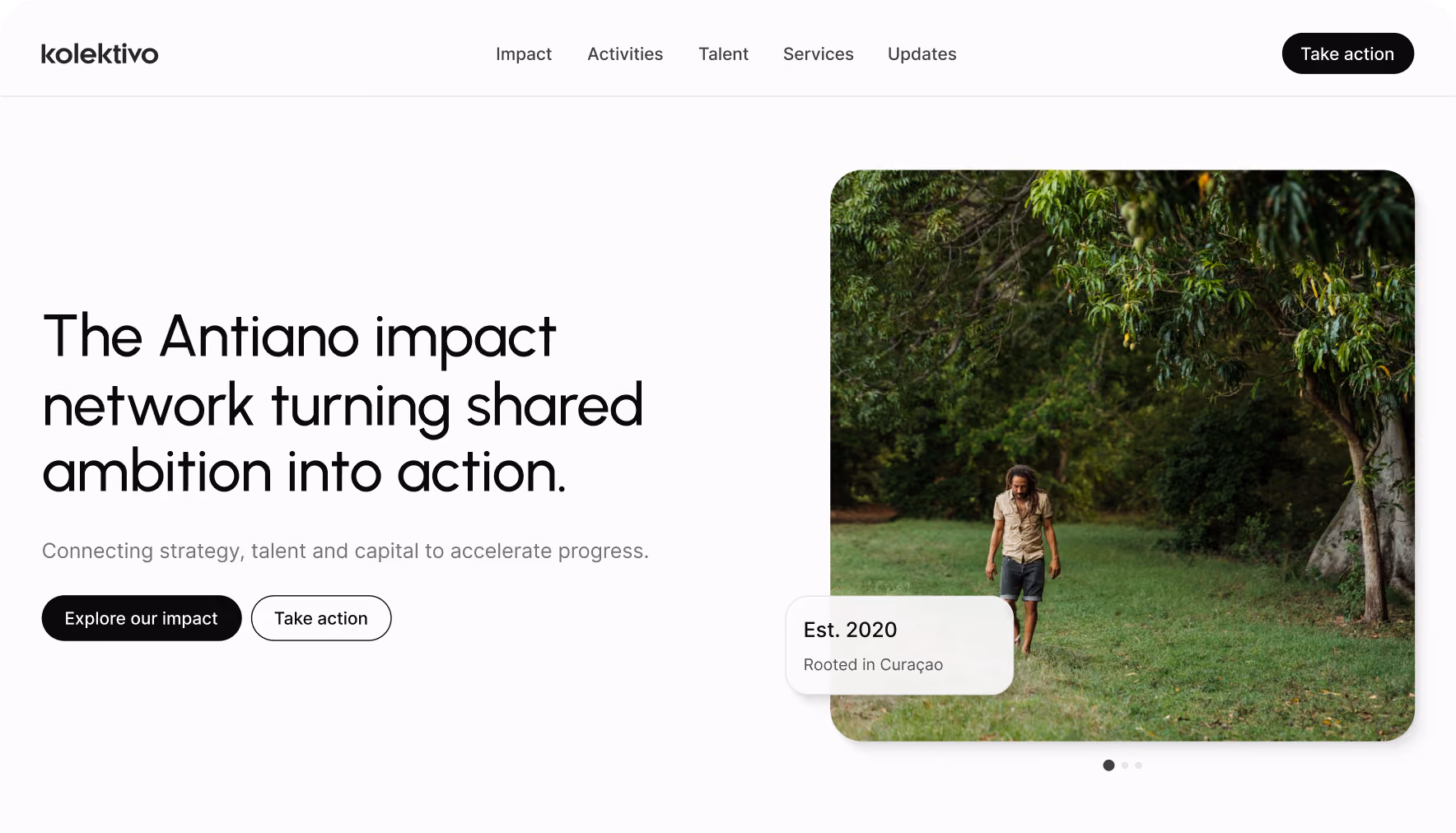Kolektivo Curaçao landing page hero