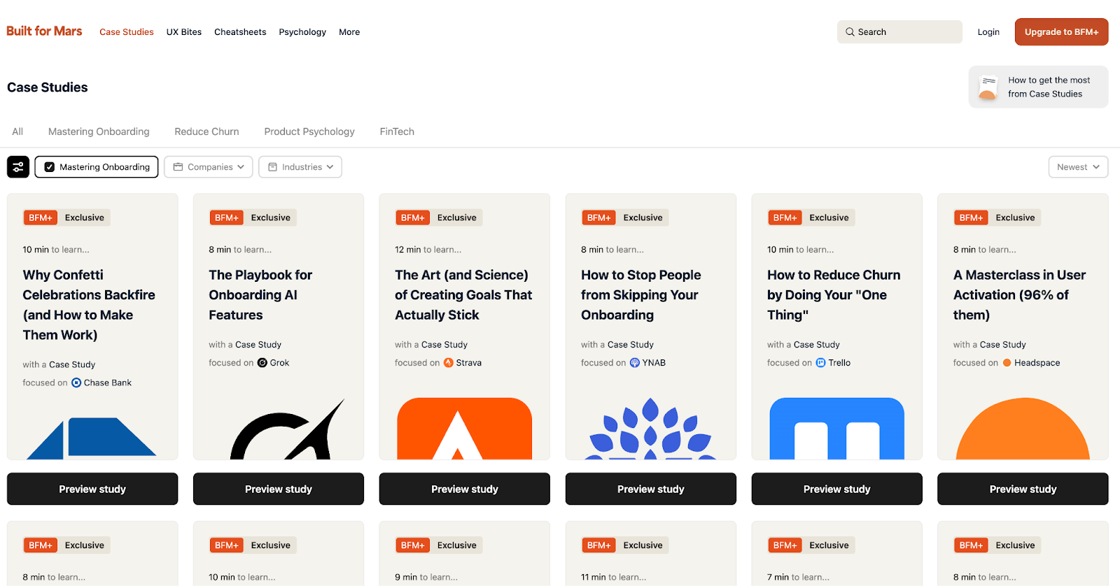 A screenshot of the site: Built for Mars