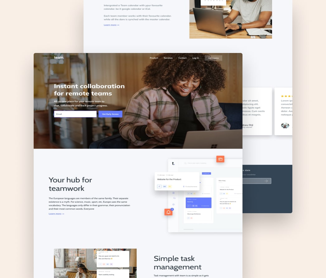 A mockup of a project