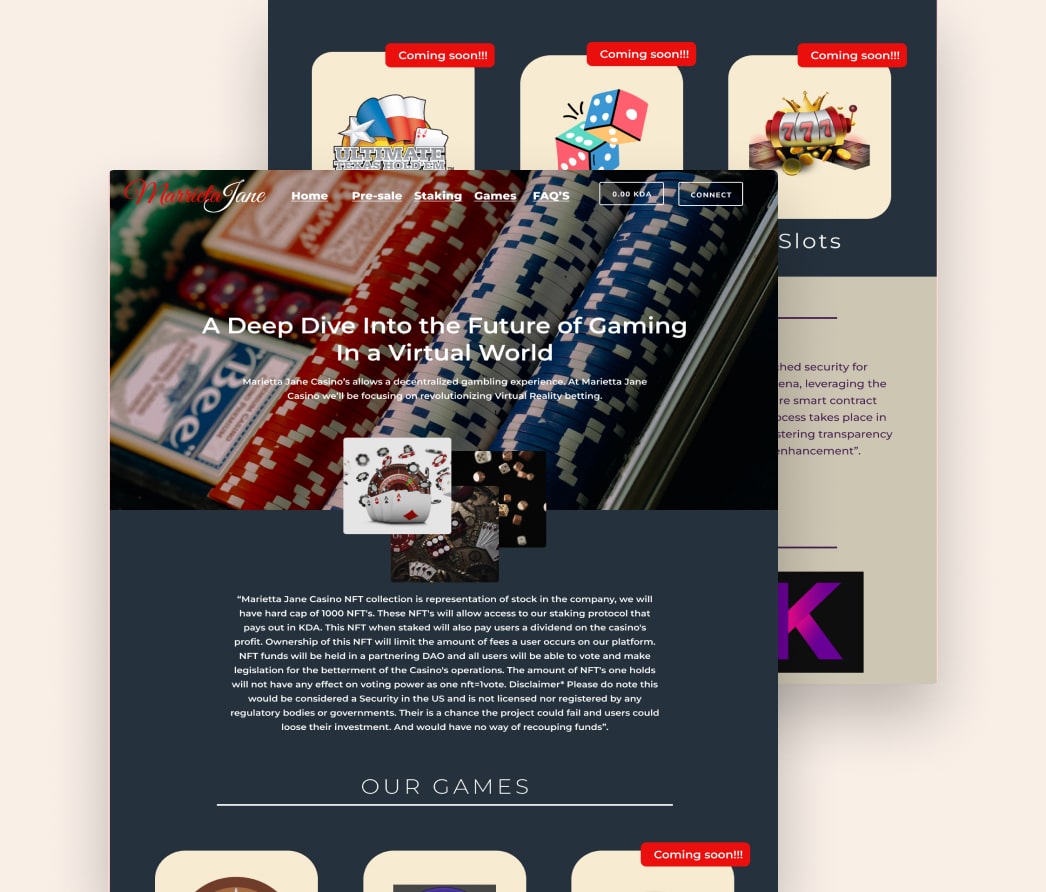 A mockup of a project