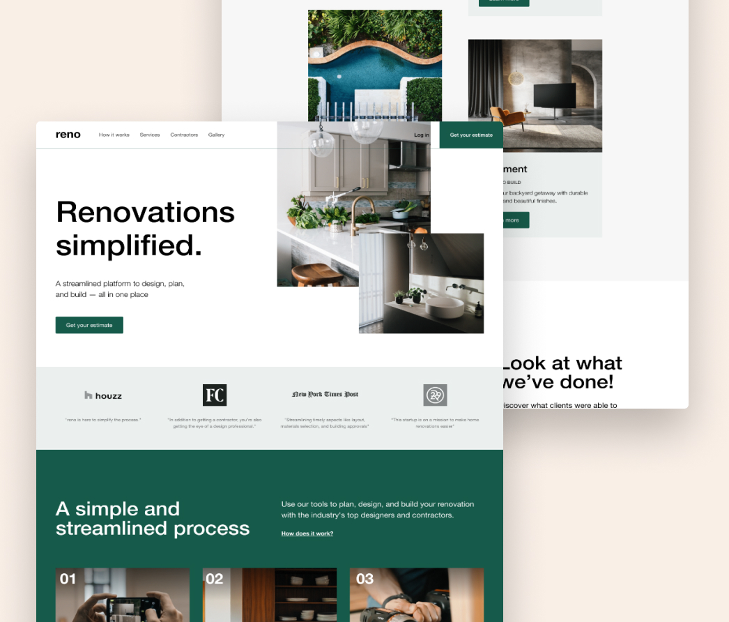 A mockup of a project