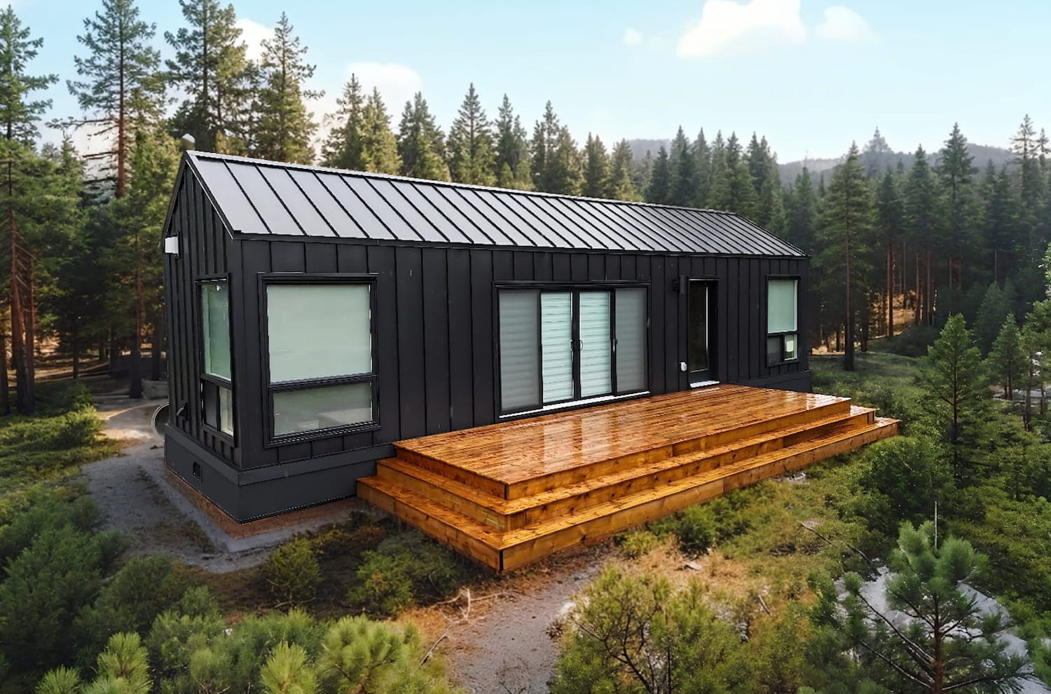 The Mod Two model render in a outdoor woodland setting in the daytime.