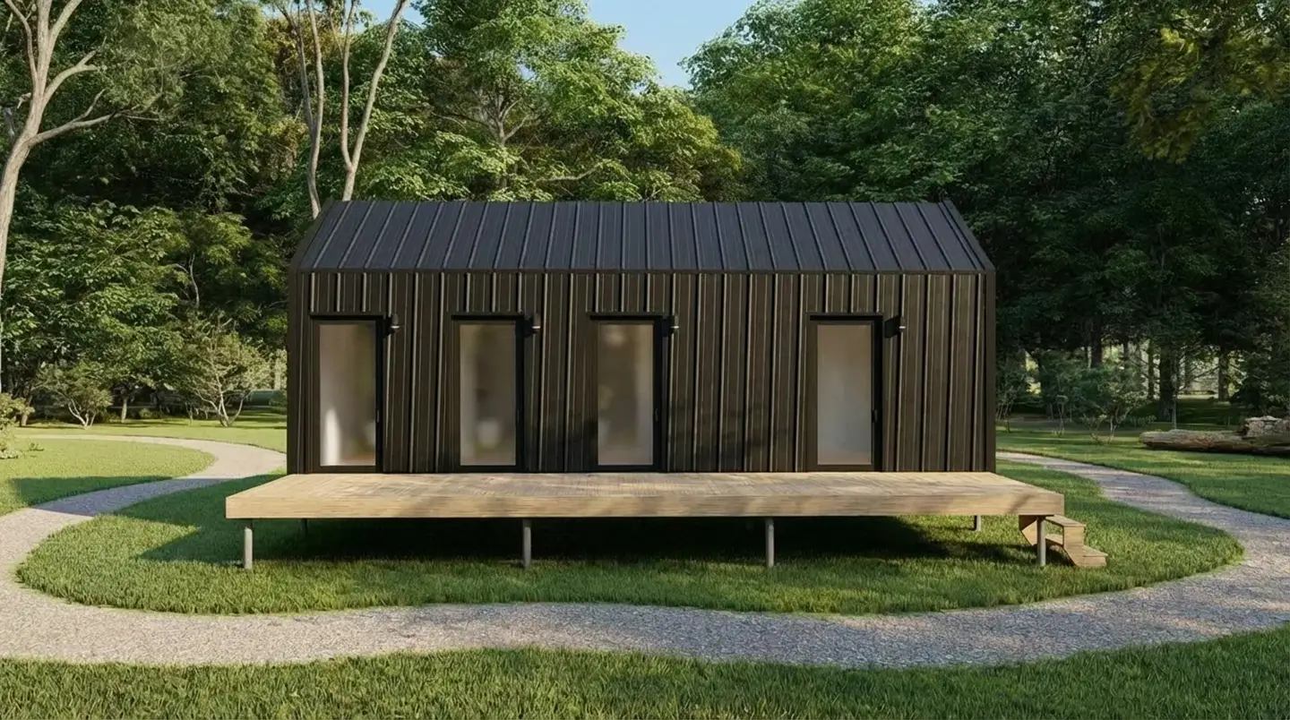 Modular commercial washroom building