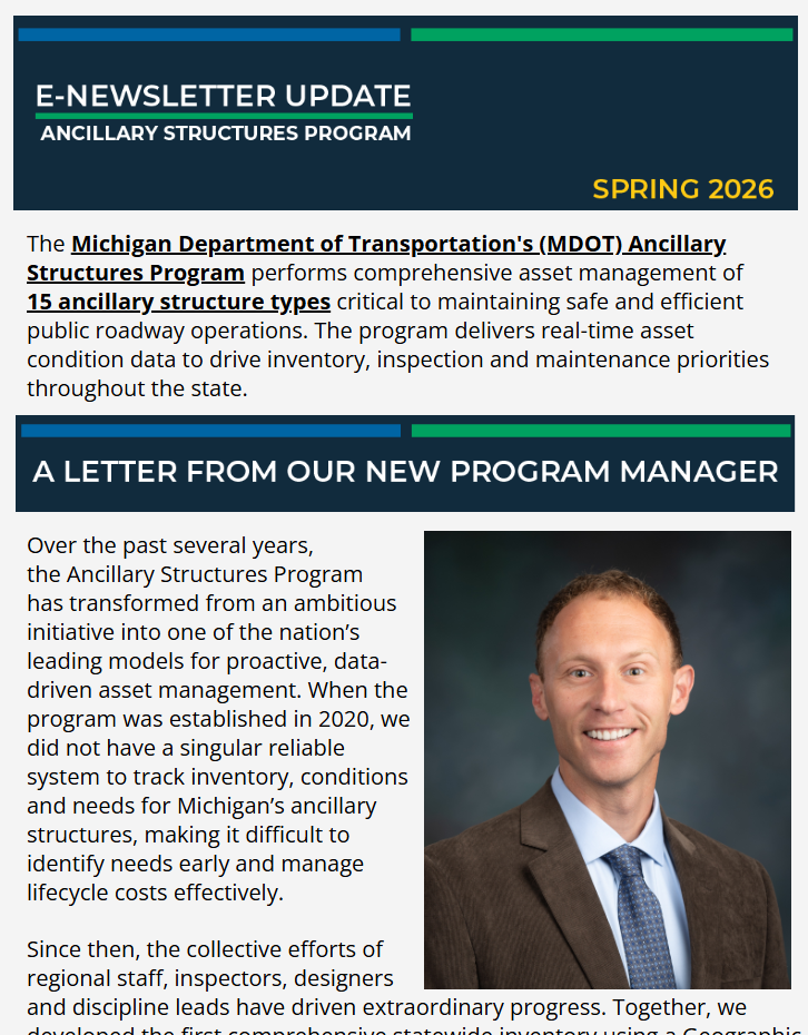 Summer 2025 Ancillary Structures E-Newsletter Update Cover Page