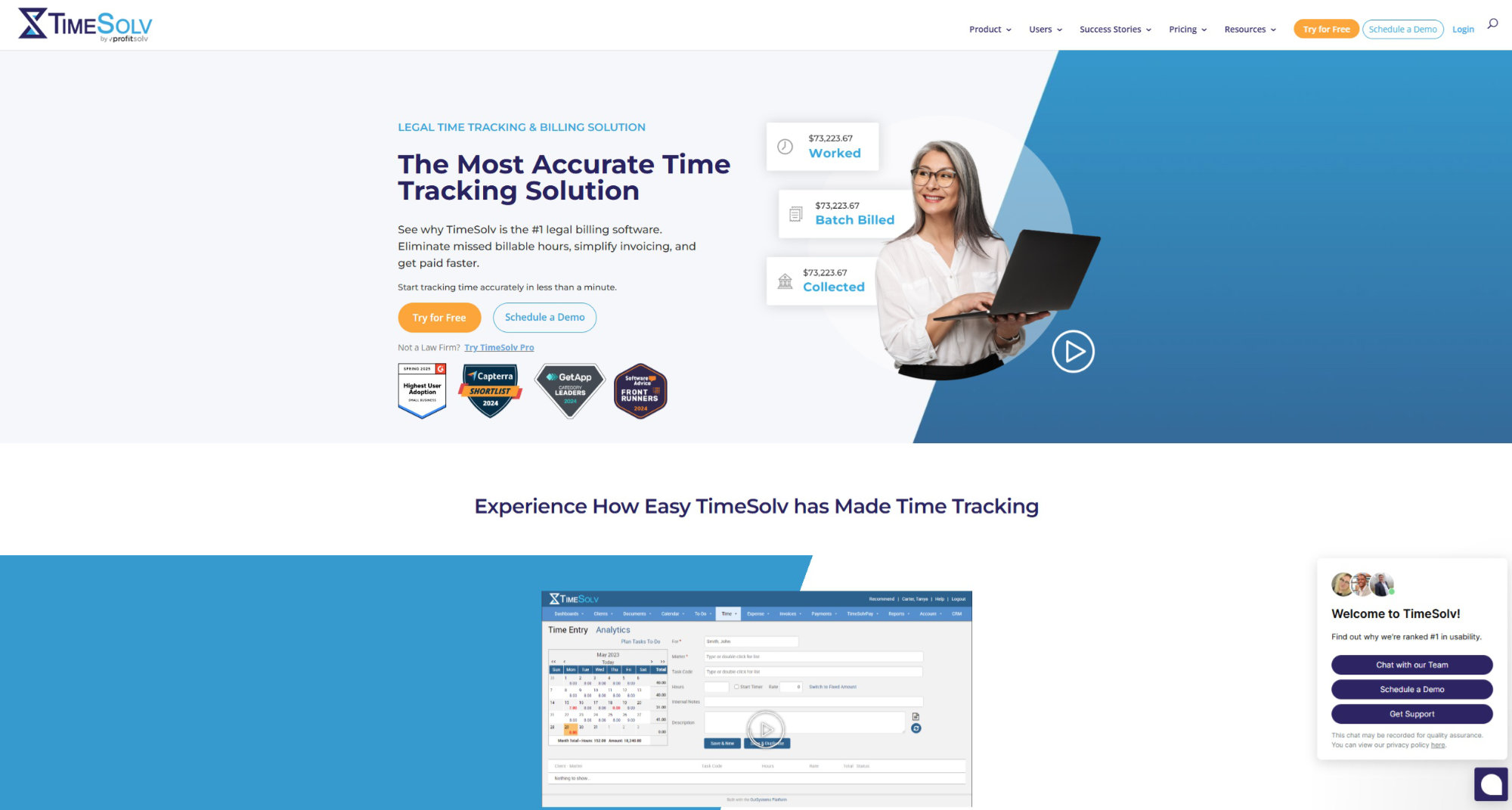 TimeSolv homepage
