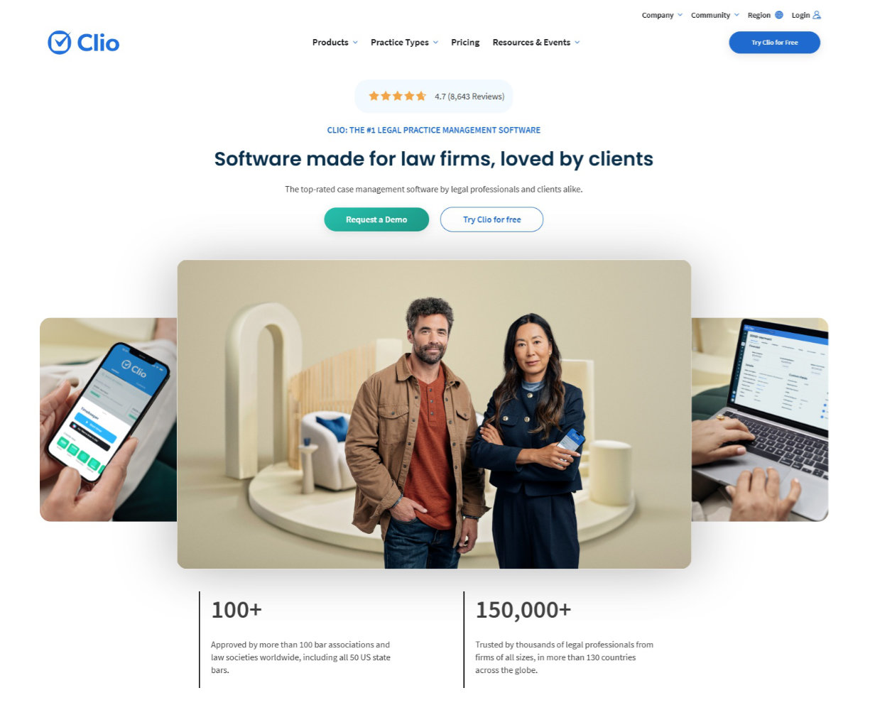 Clio homepage