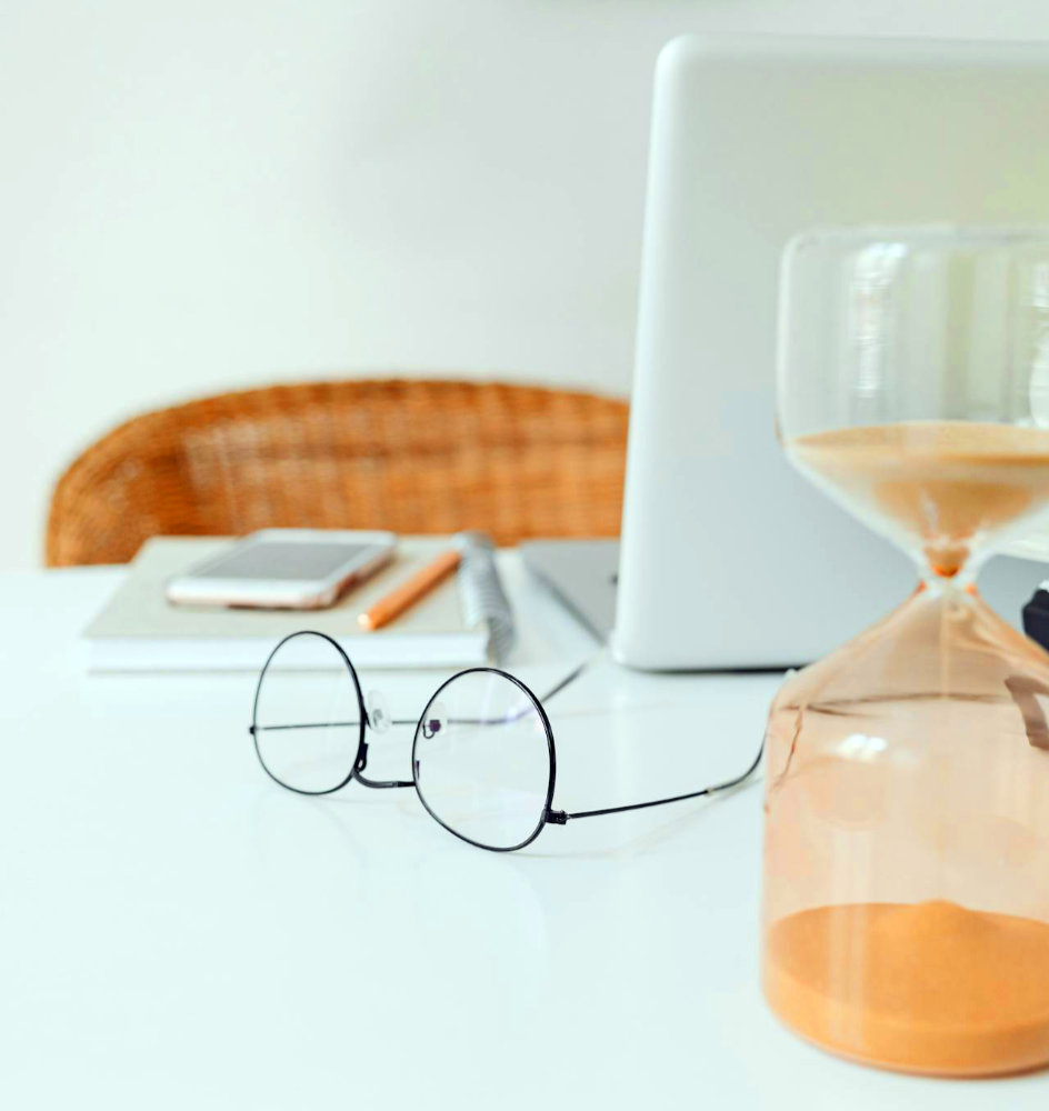 Eyeglasses and hourglass