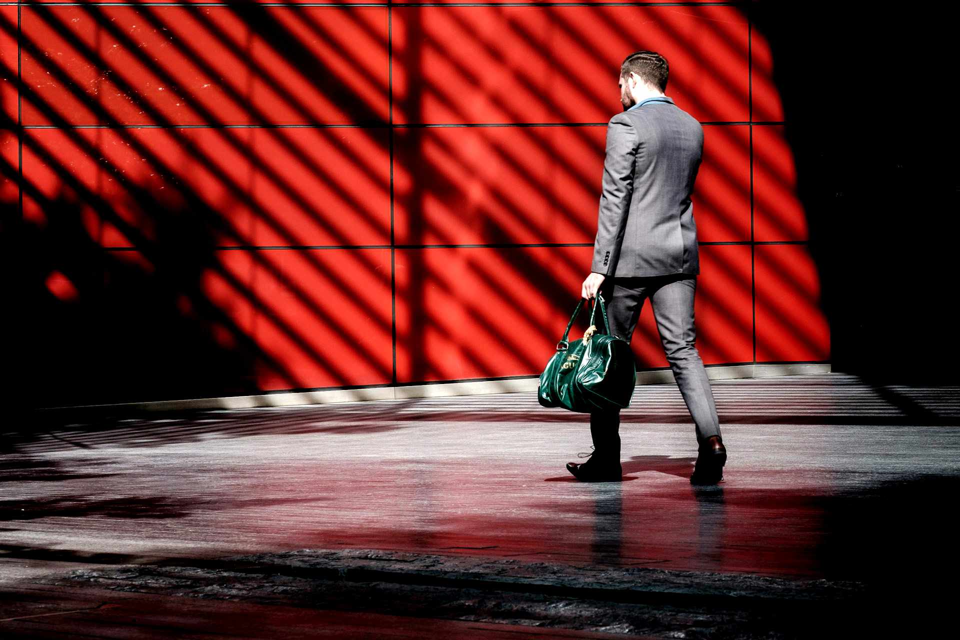 Lawyer walking to work