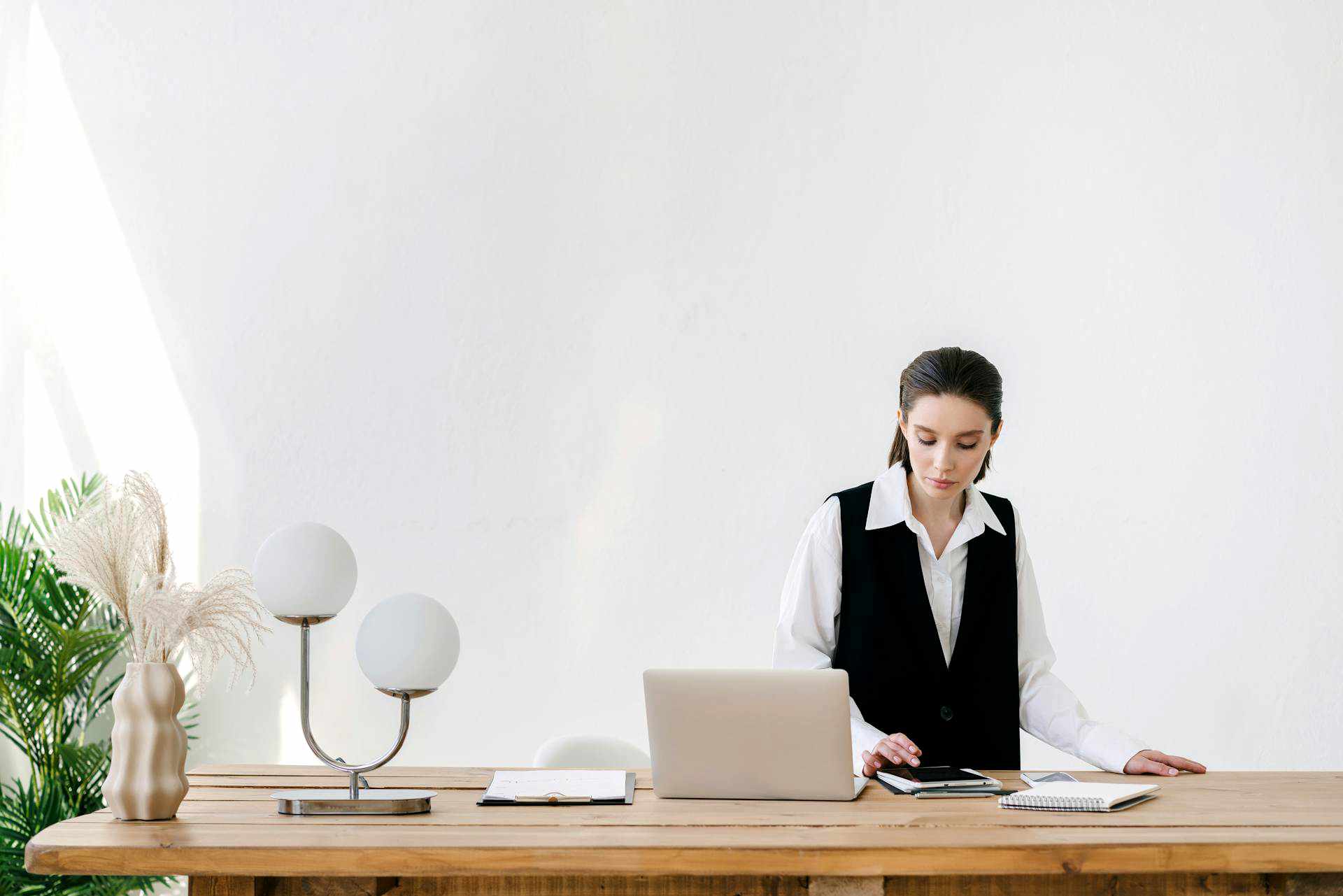 Accountant preparing invoices