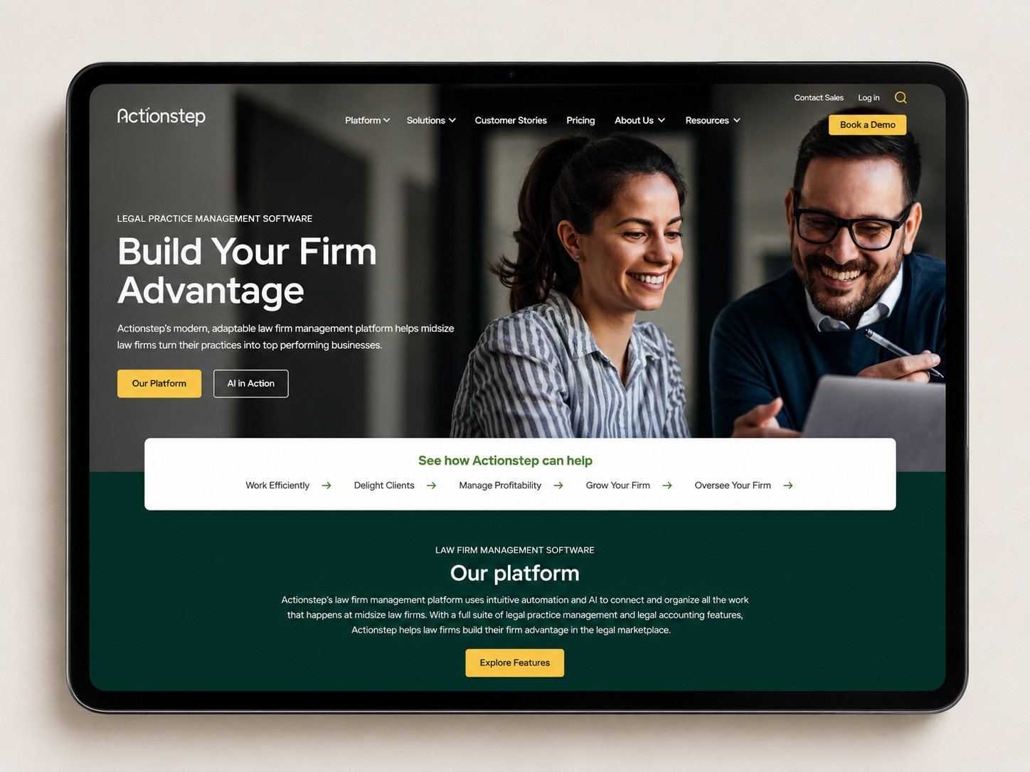 Actionstep legal practice management software website