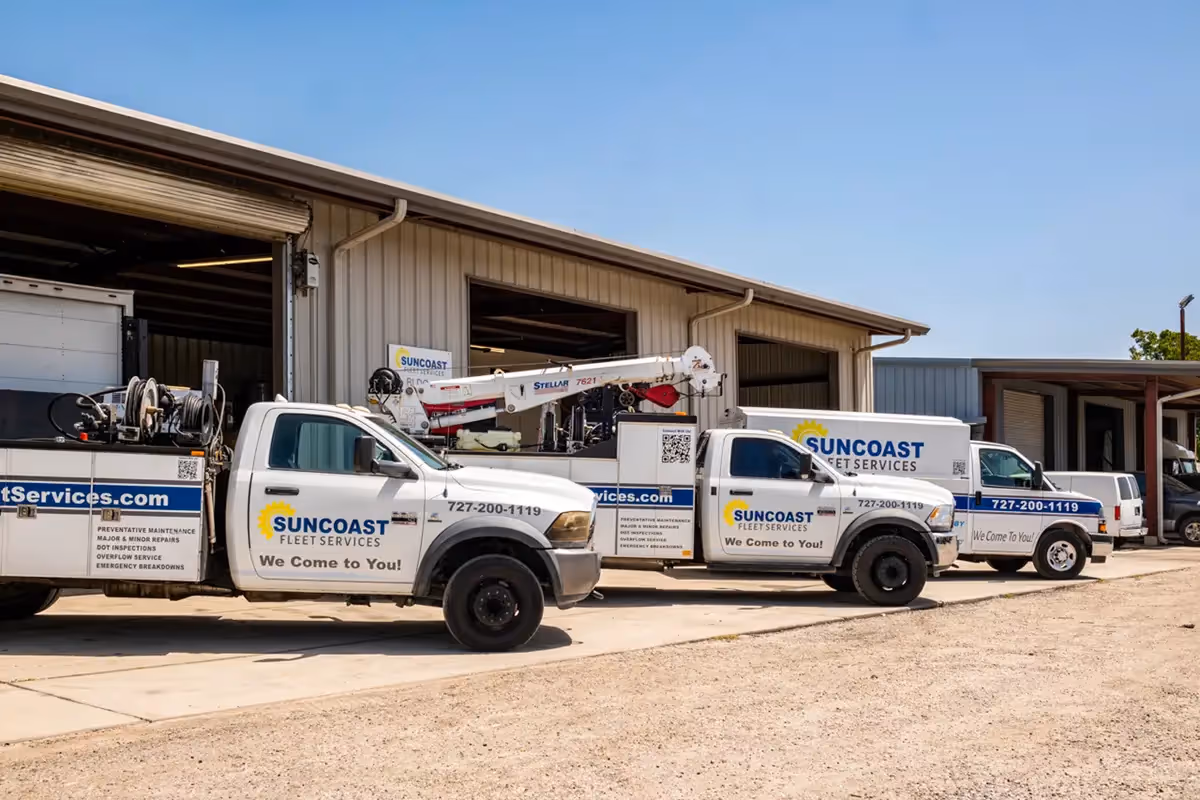 Mobile diesel mechanic performing mobile onsite truck repairs on semi truck in Tampa, Florida