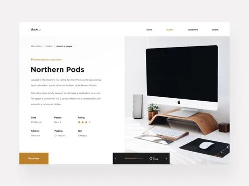 Web Design of coworking space website.