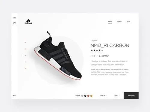 Web Design of online store website.