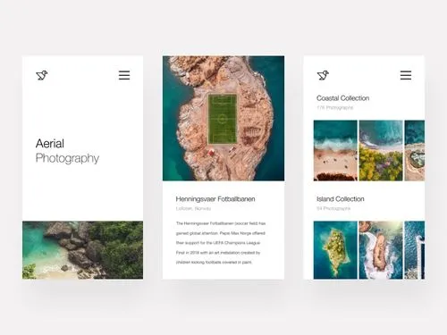 App design of photography website.