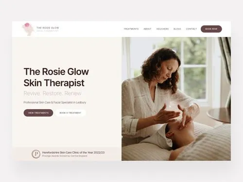 Web Design of Skin Therapist website