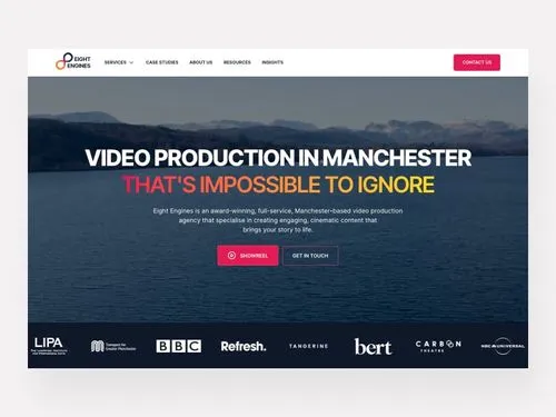 Web Design of video production agency website.