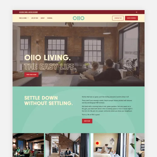 Web Design screenshot for Ollo Living