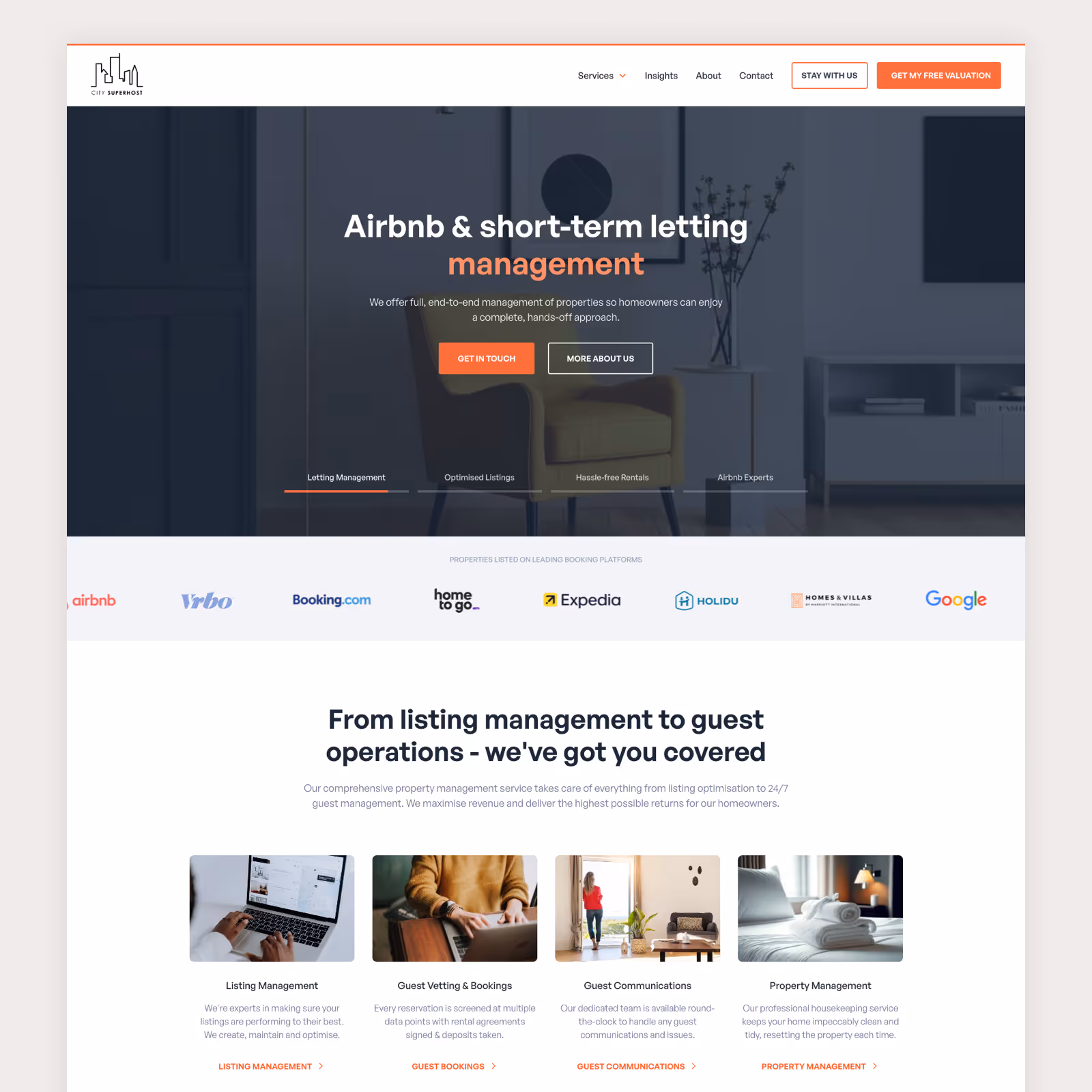Web Design Screenshot for City Superhost
