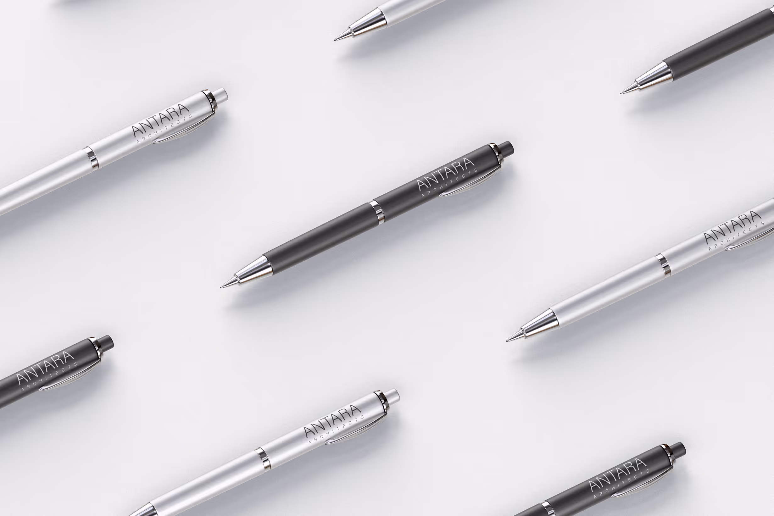 Pen mock up for Antara branding.  Minimalistic and modern.
